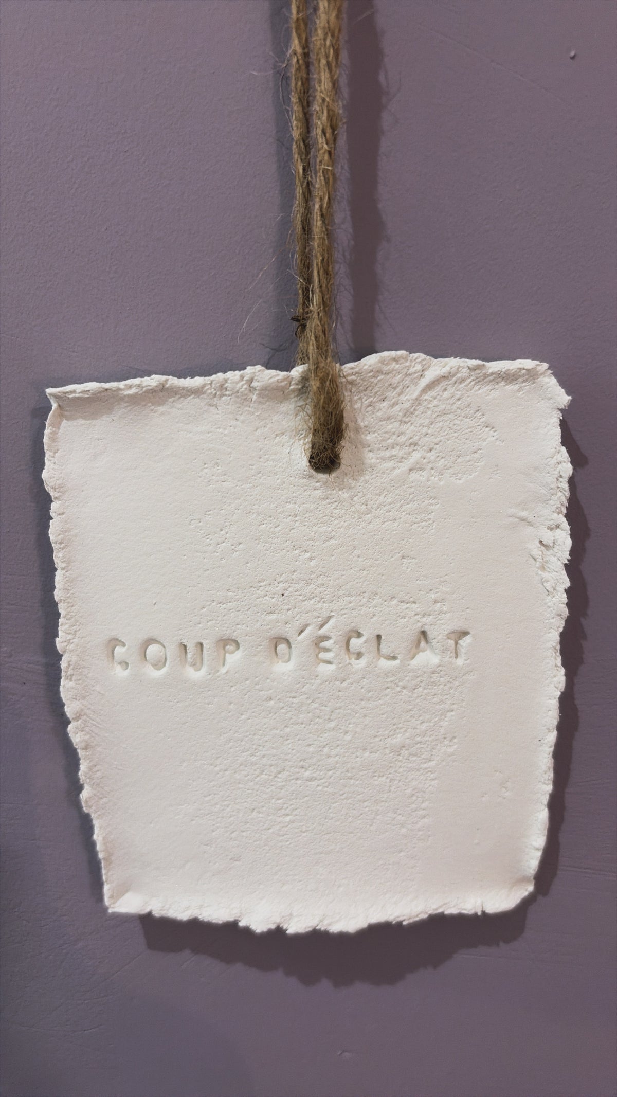 Plaque décorative « Coup d’éclat » - à suspendre ou à poser - argile - Taille S