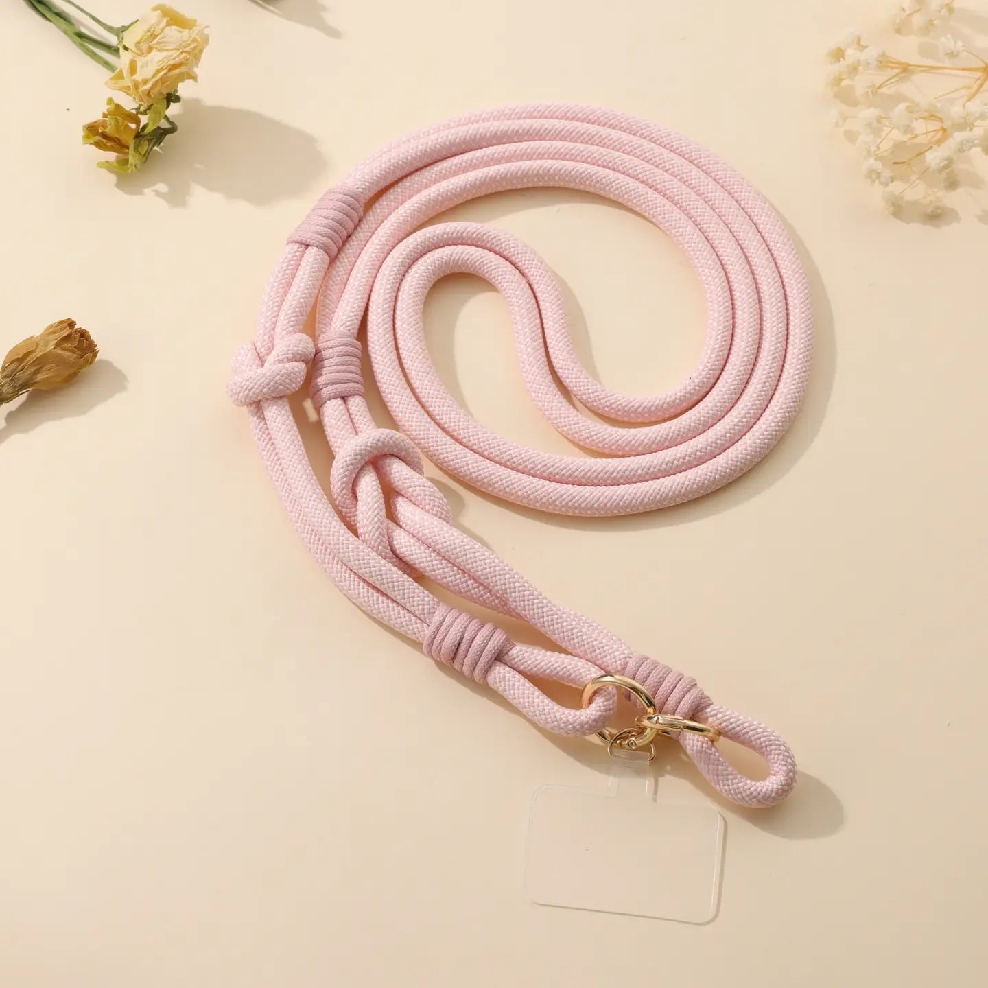 Sangle de téléphone en corde - Simple, élégante & pratique - rose