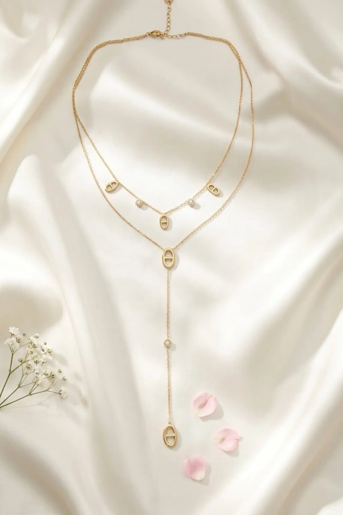 Collier Y « Brille » - double rang