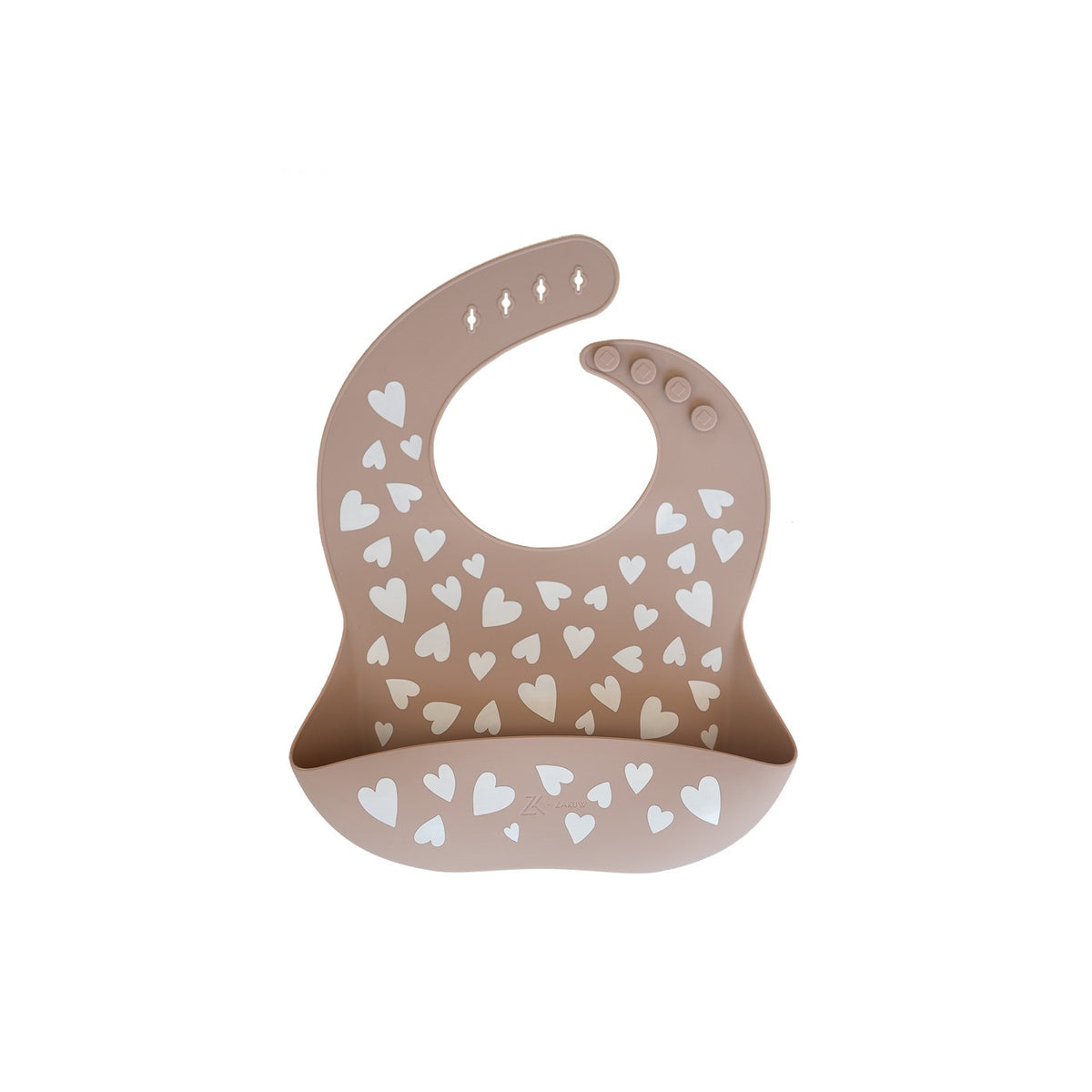 Bavoir en silicone - Love (taupe)