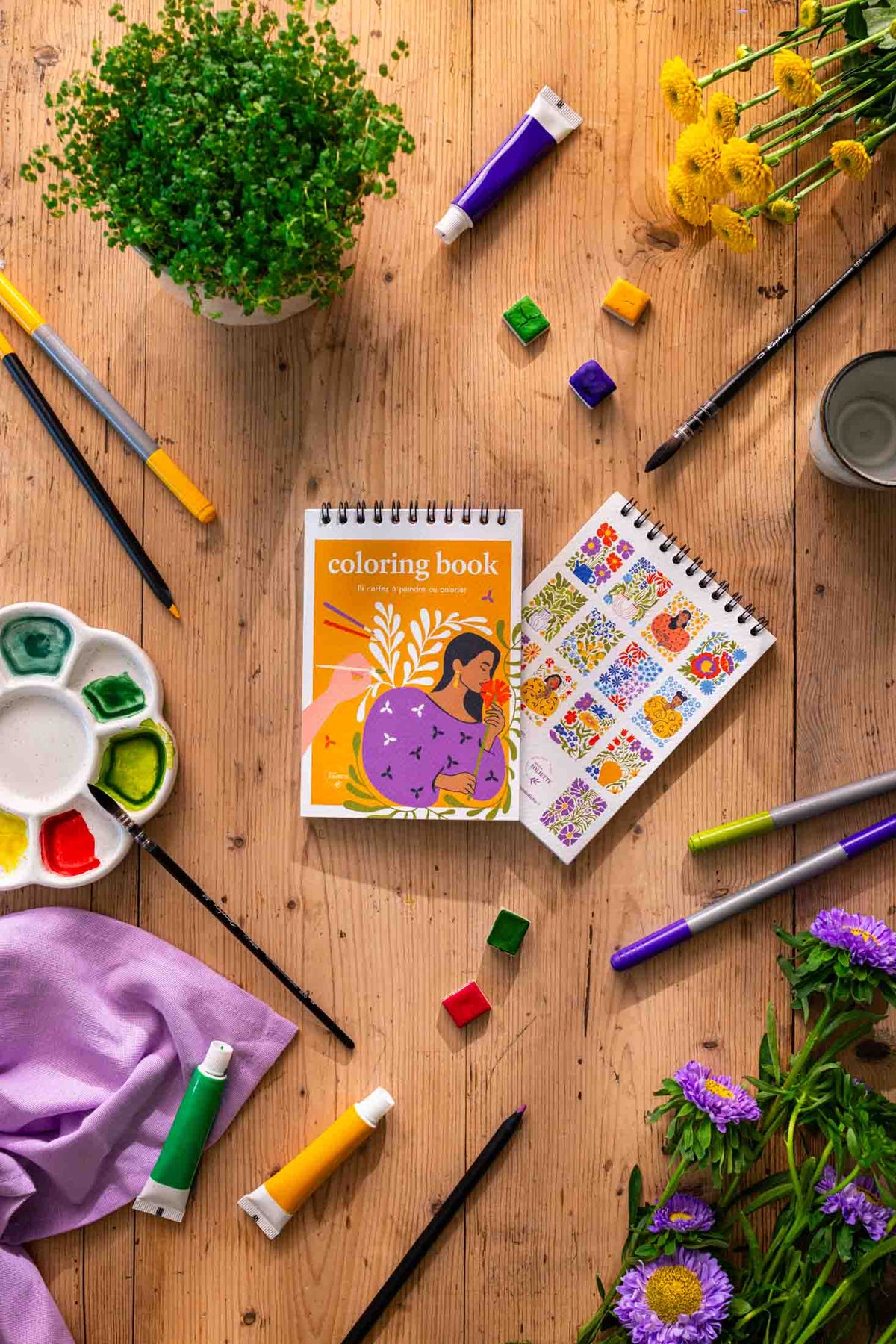 Carnet de coloriage ou de peinture « Jardin des muses » - A6