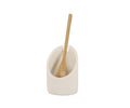 Support cuillère en polyrésine effet travertin avec cuillère en bambou
