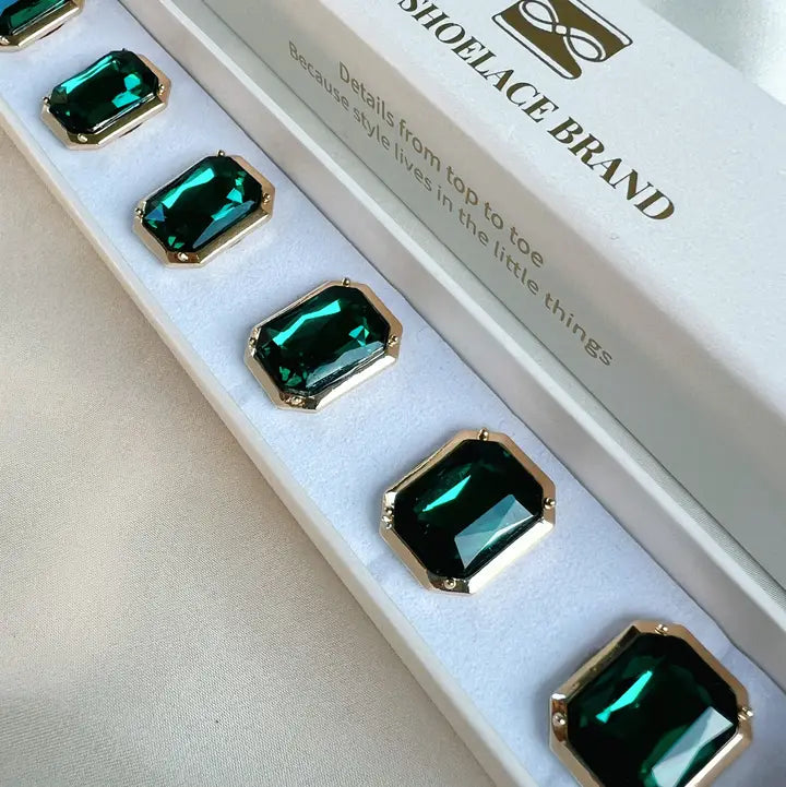 Nea - Bijou de bouton - cristal vert émeraude
