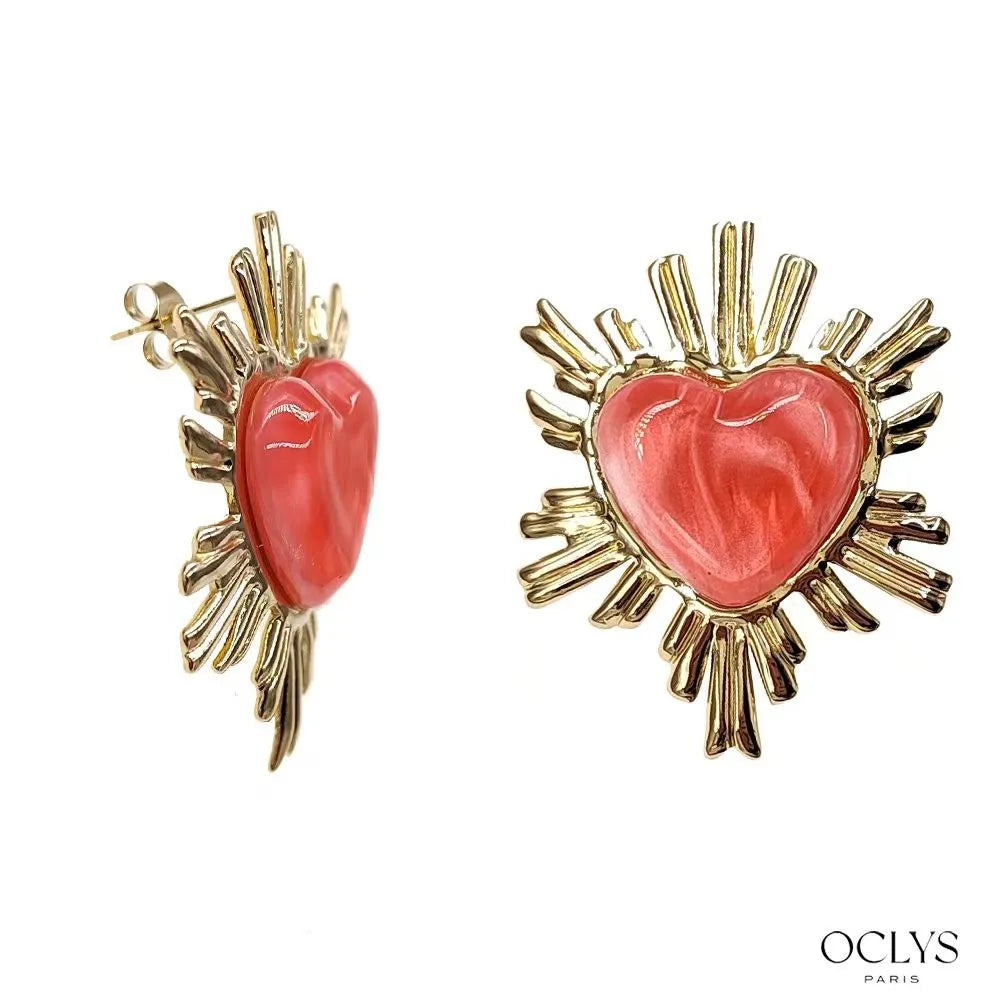 Boucles d’oreilles Nalina - corail ou vert
