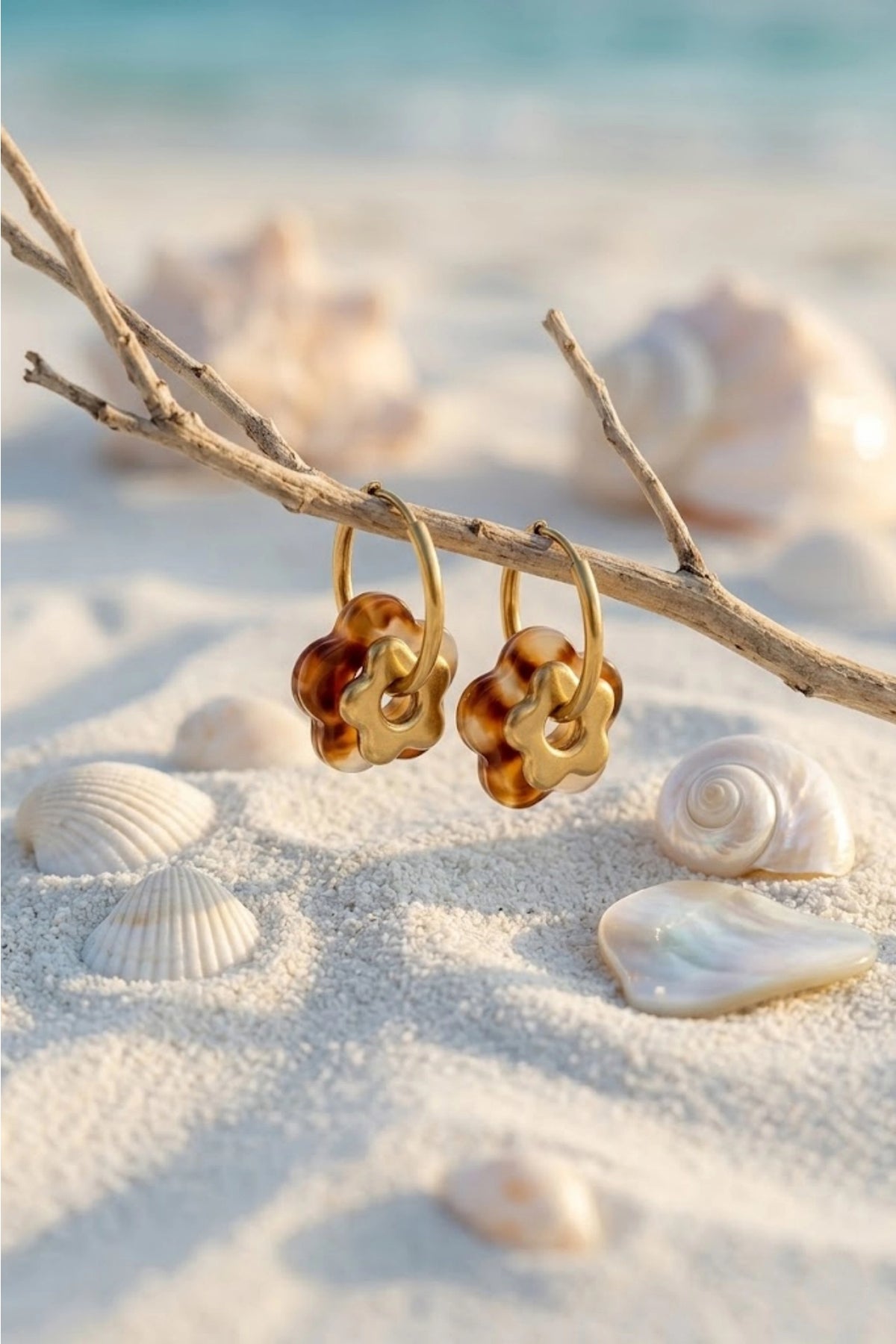 Boucles d’oreilles créoles Flower - plusieurs couleurs disponibles