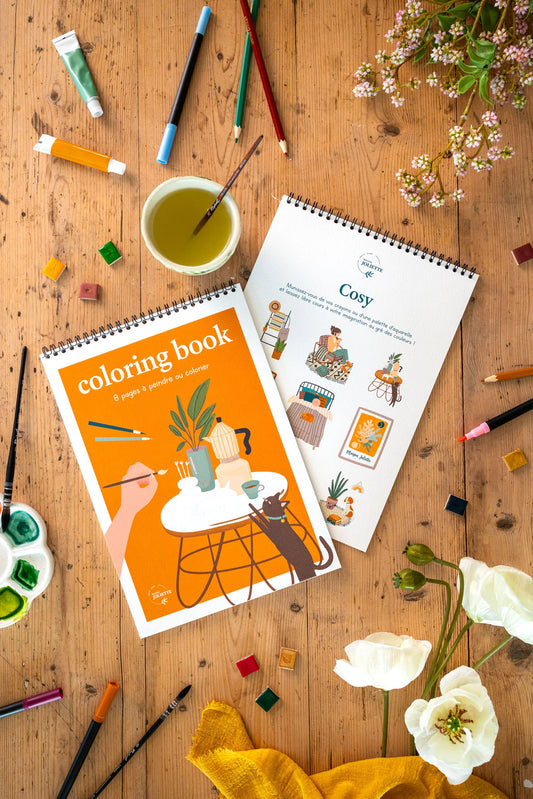Carnet de coloriage ou de peinture « Cosy » - A4