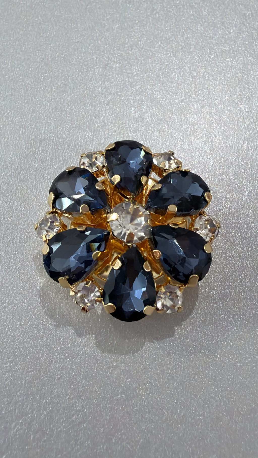 Isabelle — Bijou de bouton - Floral bleu marine