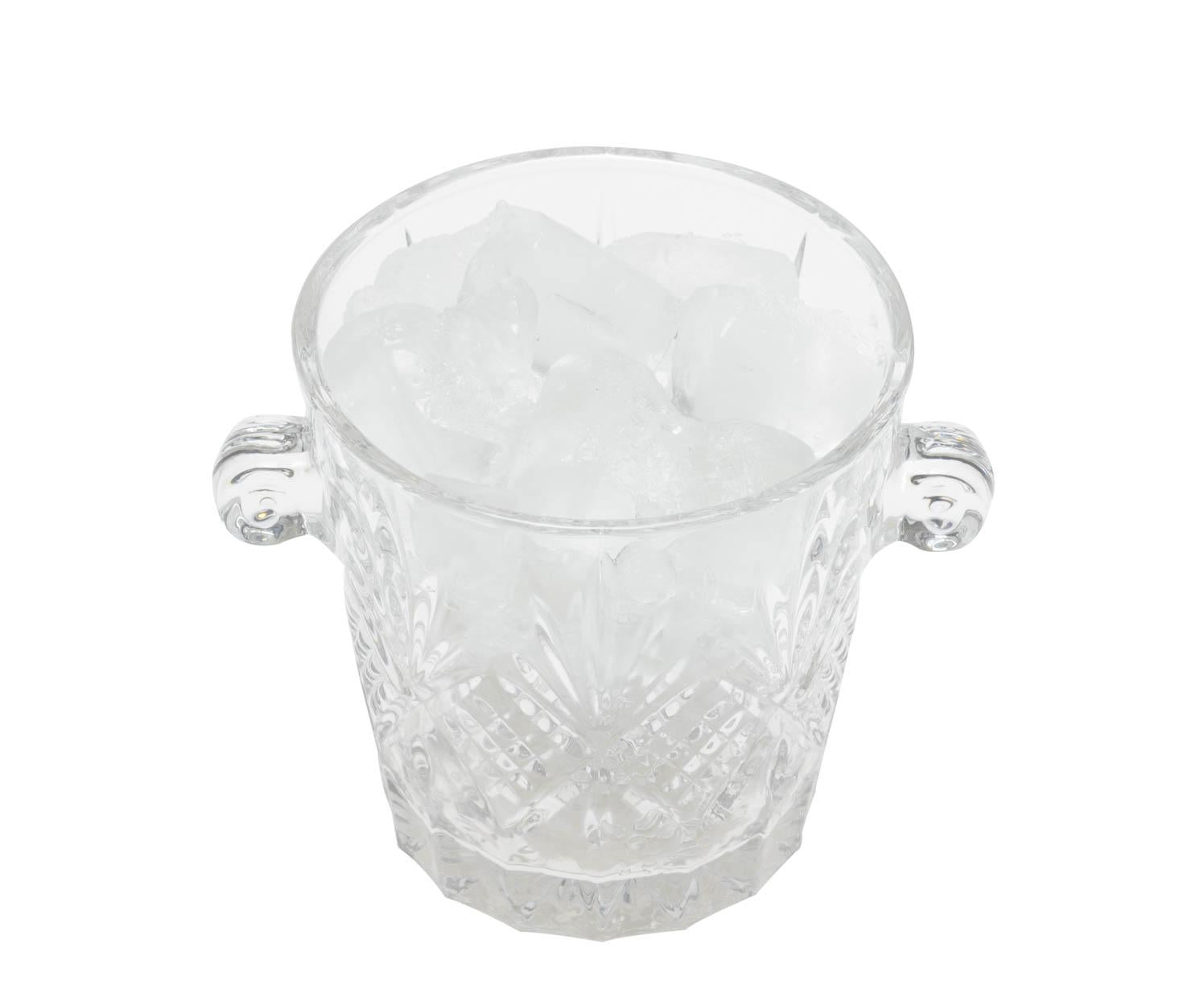 Seau à glace en verre transparent