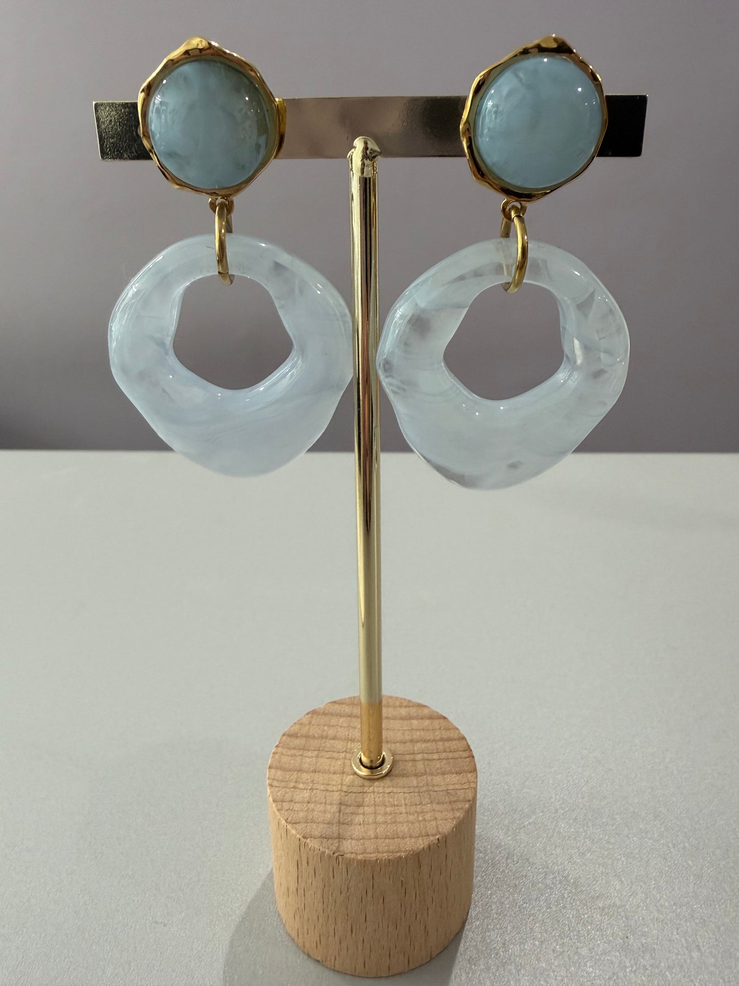 Boucles d’oreilles Riane - bleu ou rose