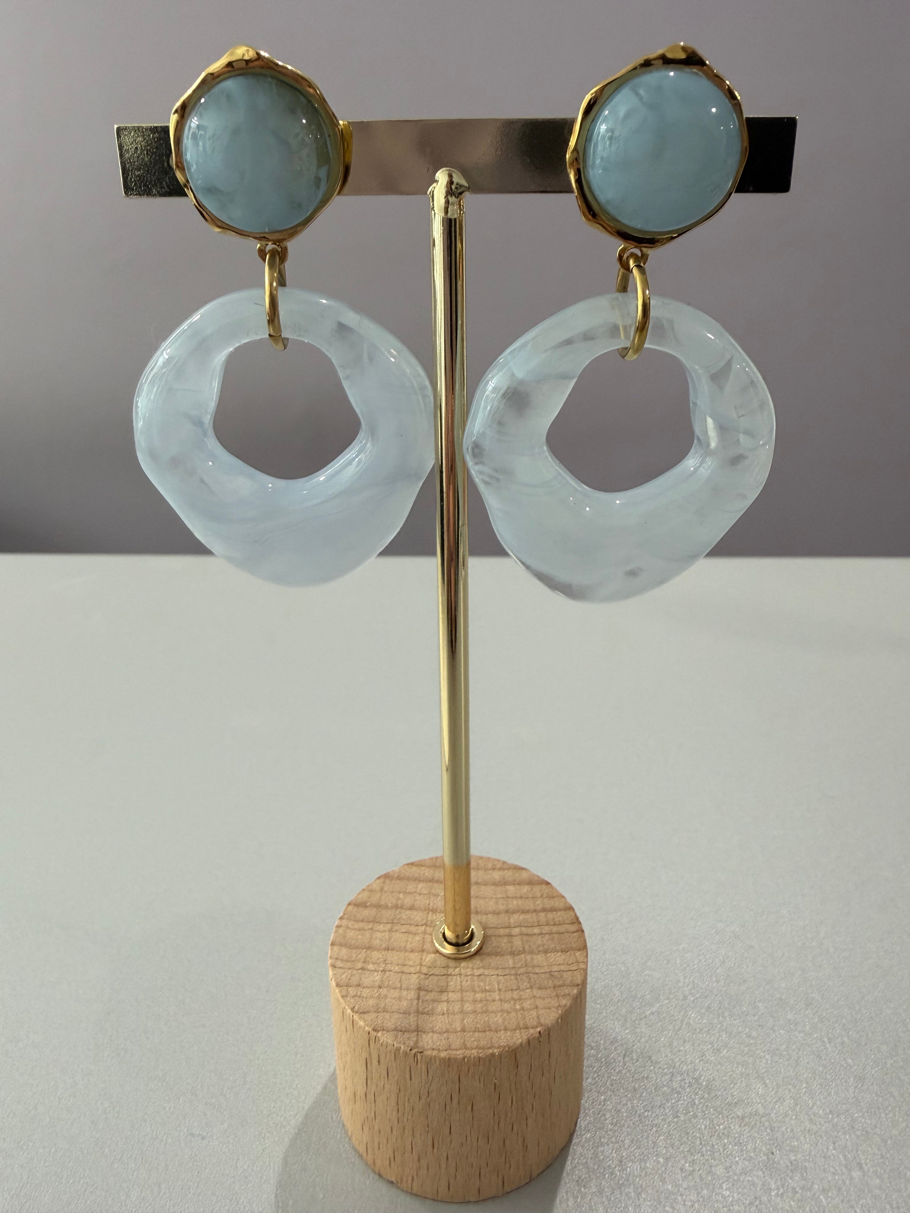 Boucles d’oreilles Riane - bleu ou rose