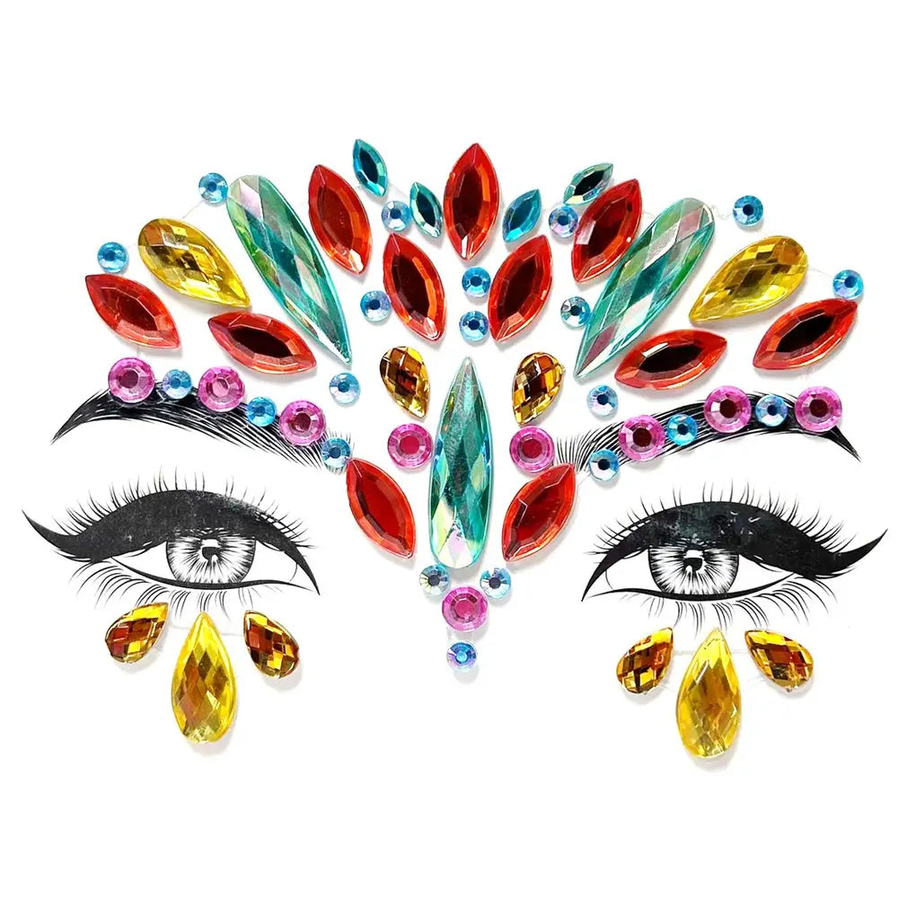 Strass autocollant - Gamme rouge et or (5 choix)
