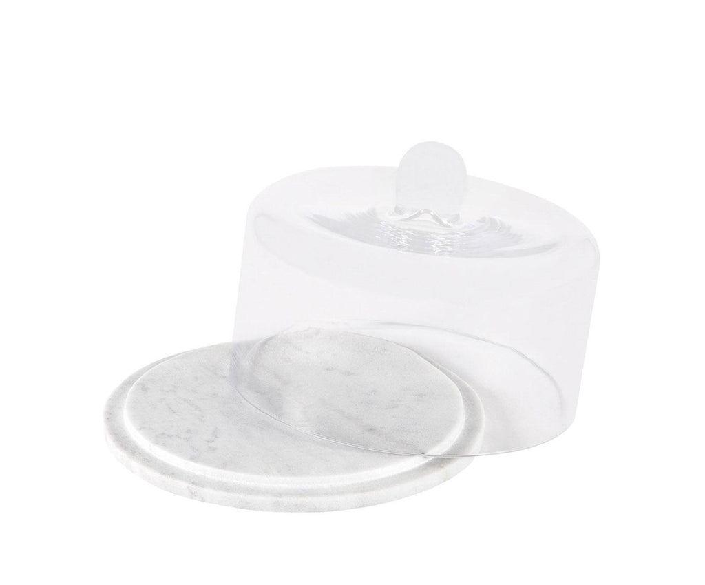Cloche de service en marbre et verre