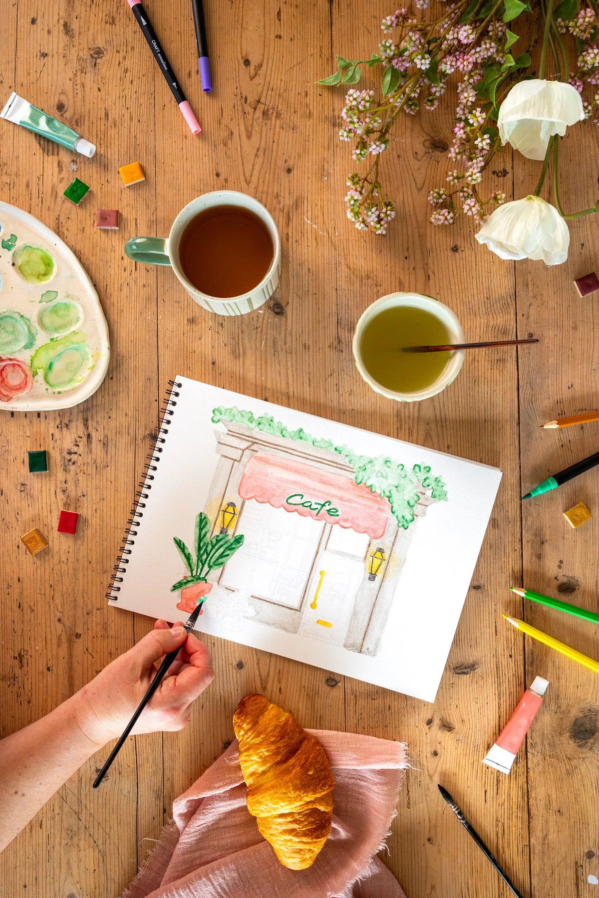 Carnet de coloriage ou de peinture « Boutiques » - A4