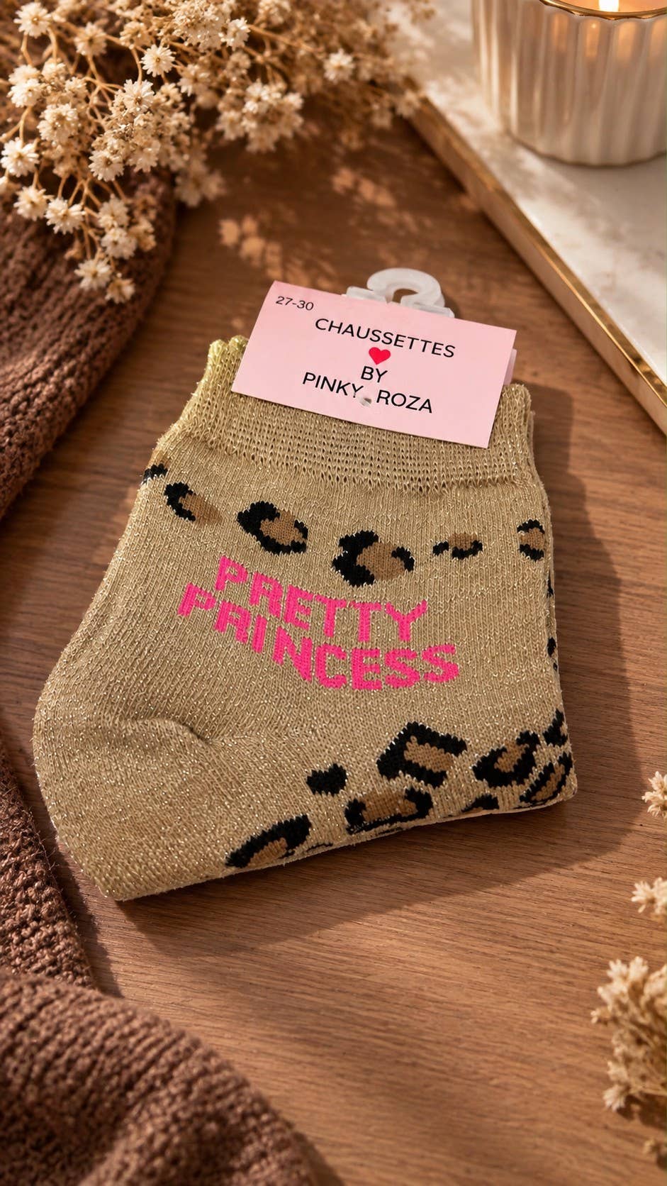 Chaussettes à paillettes « Pretty princess » - différentes tailles enfants disponibles