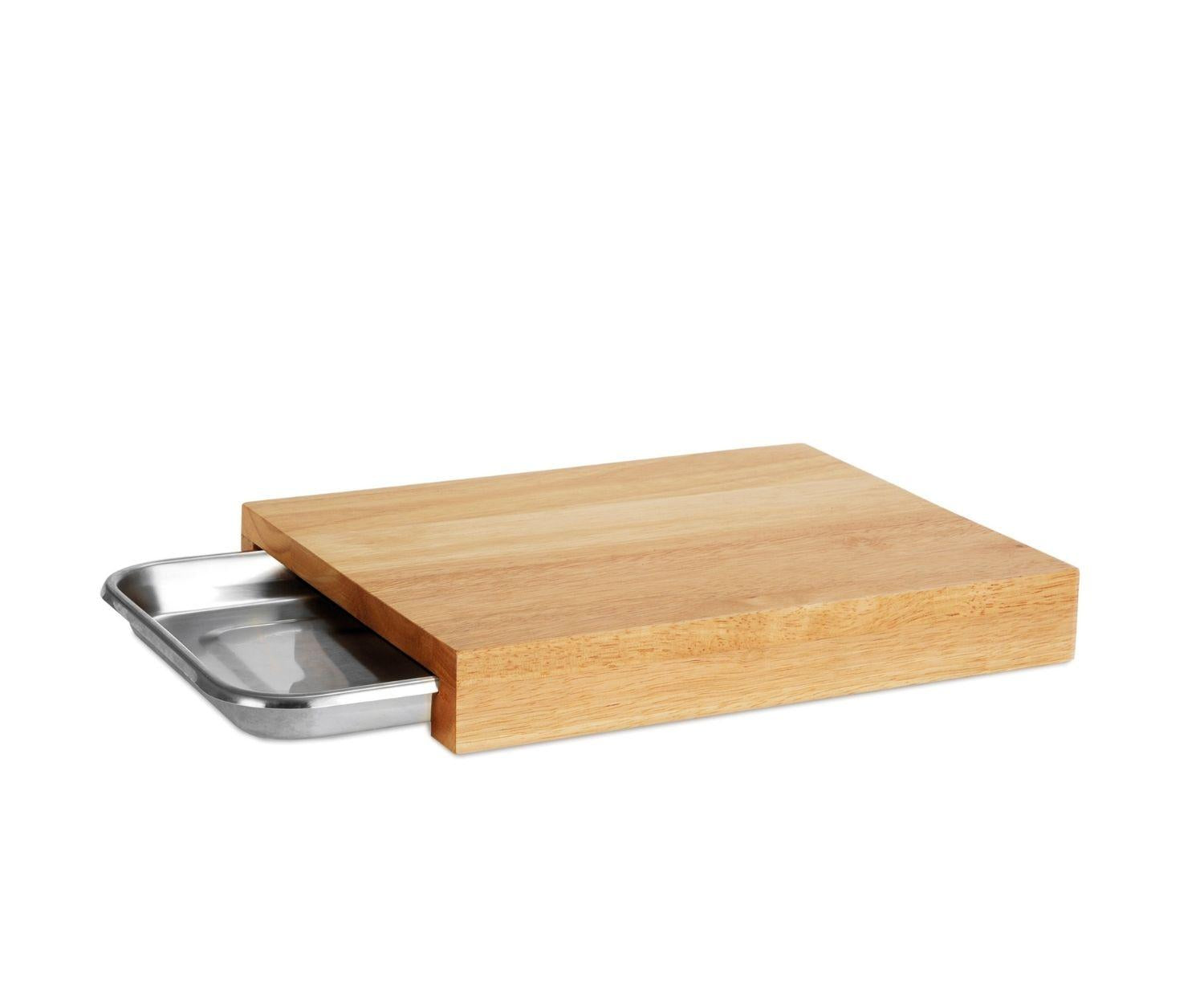 Planche à découper avec bac récupérateur en acier inoxydable