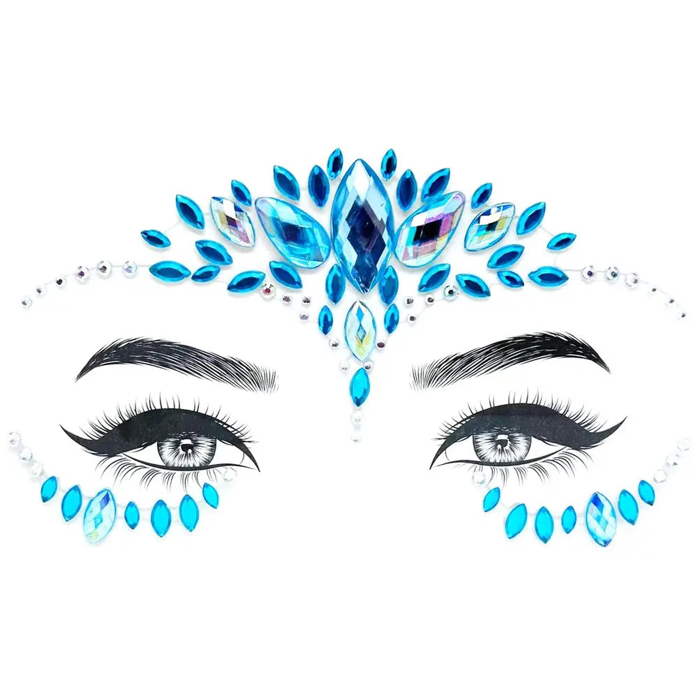 Strass autocollant - Gamme bleu et vert