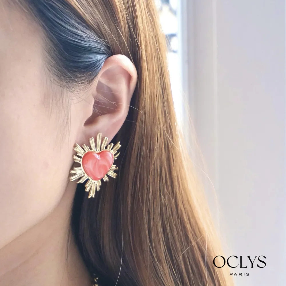 Boucles d’oreilles Nalina - corail ou vert