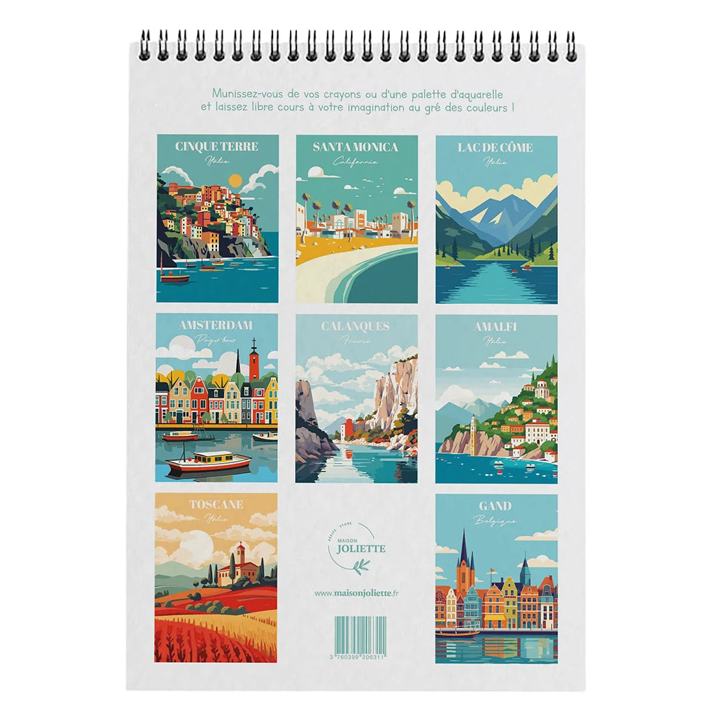 Carnet de coloriage ou de peinture « Voyage voyage » - A4