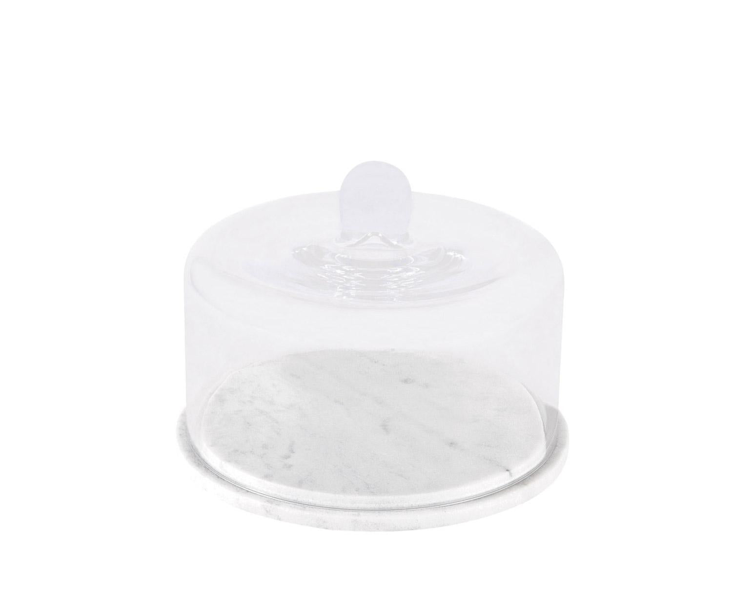 Cloche de service en marbre et verre