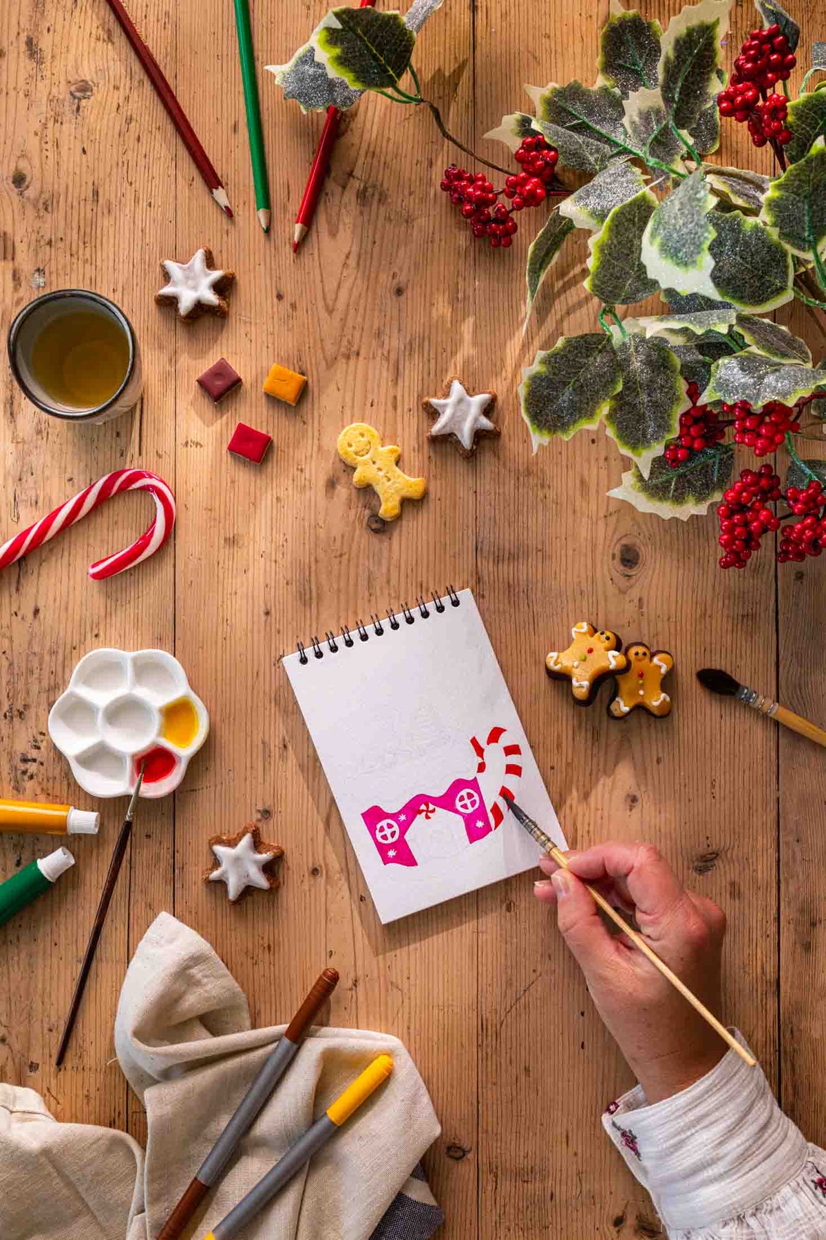 Carnet de coloriage ou de peinture « Noël gourmand » - A6