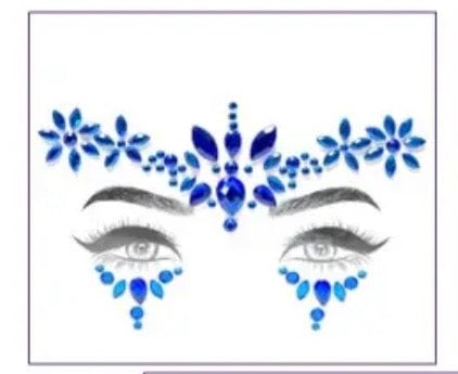 Strass autocollant - Gamme bleu et vert