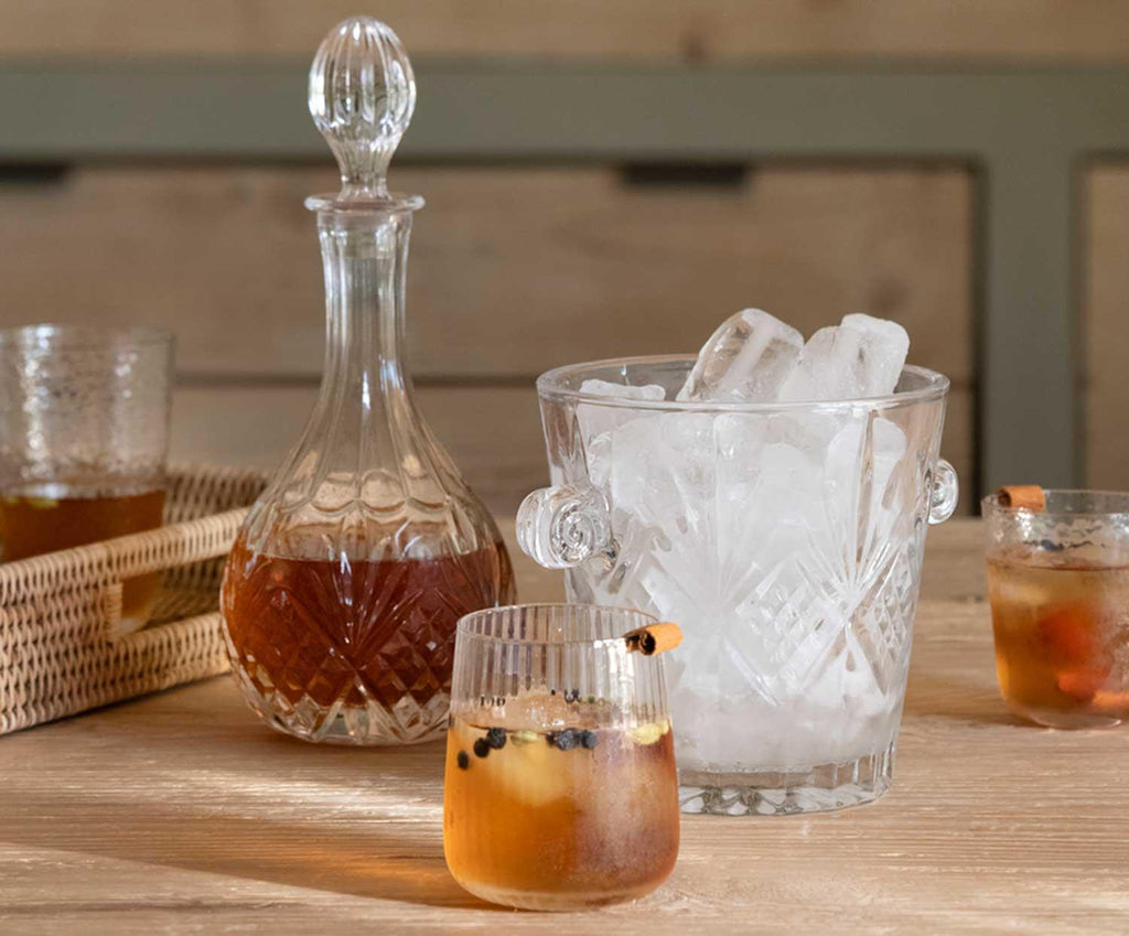 Seau à glace en verre transparent