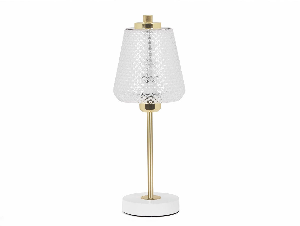 Lampe Elizabeth en verre et métal doré