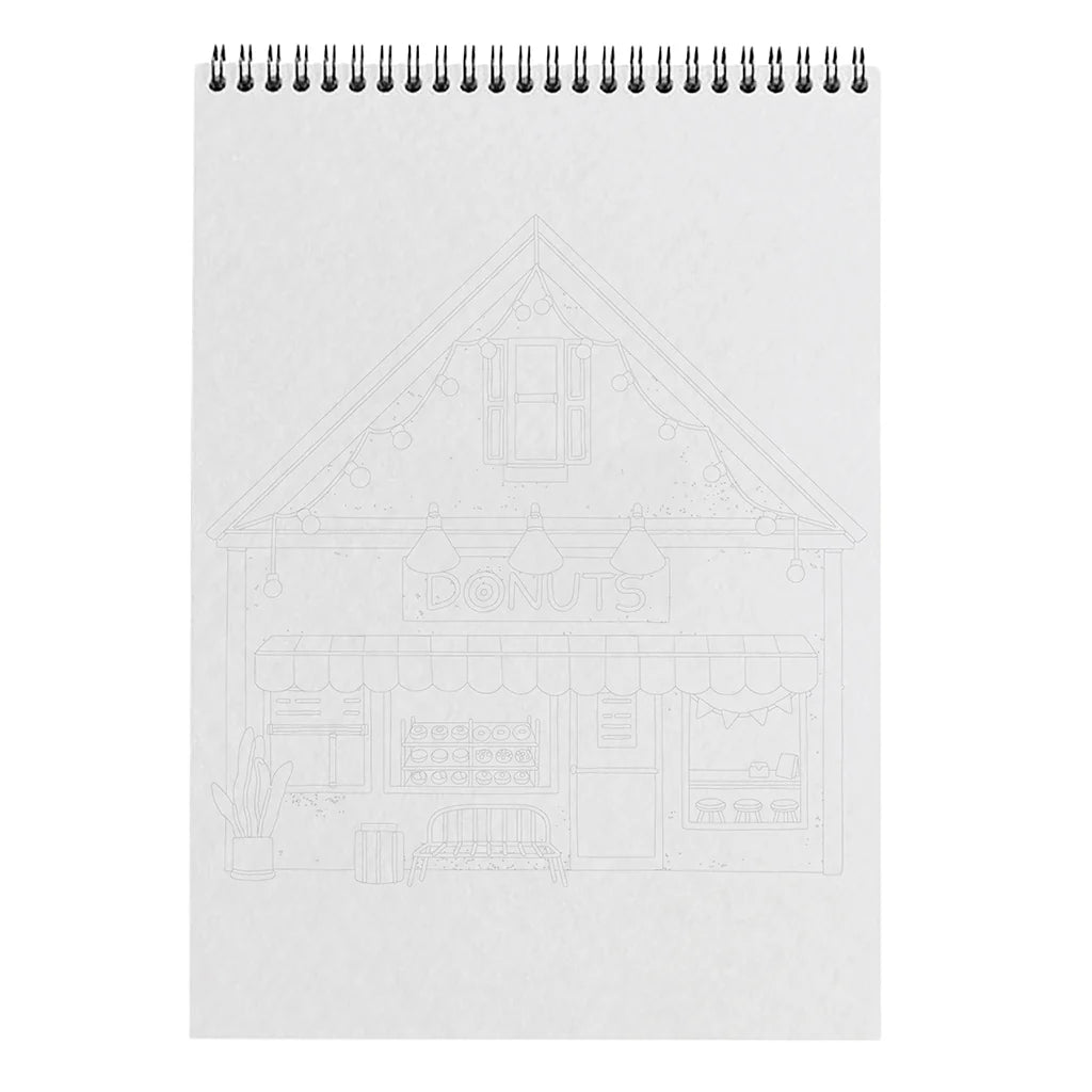 Carnet de coloriage ou de peinture « Boutiques » - A4