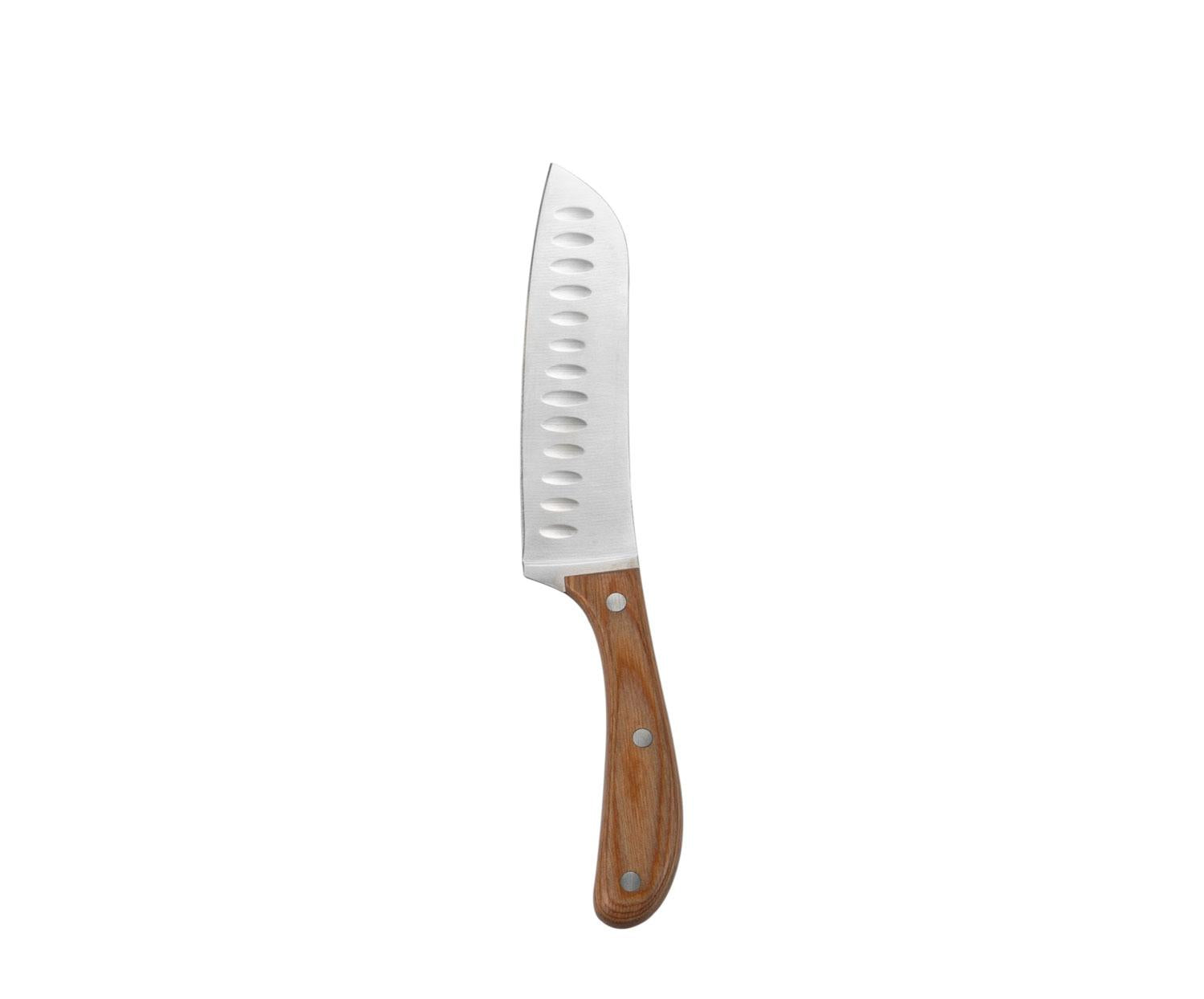 Set de 2 couteaux Santoku en acier inoxydable et manche en acacia