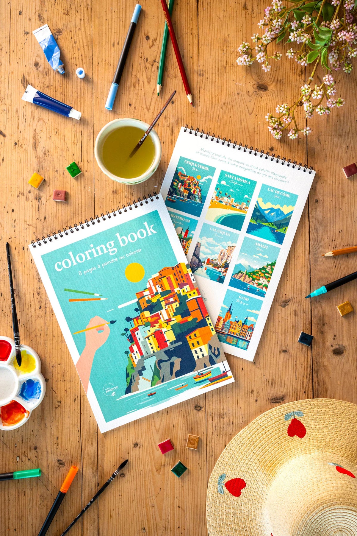 Carnet de coloriage ou de peinture « Voyage voyage » - A4