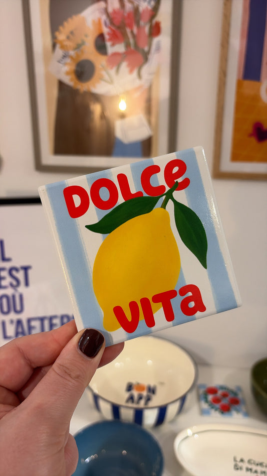 Carreau décoratif à poser - Dessous de verre « Dolce vita »