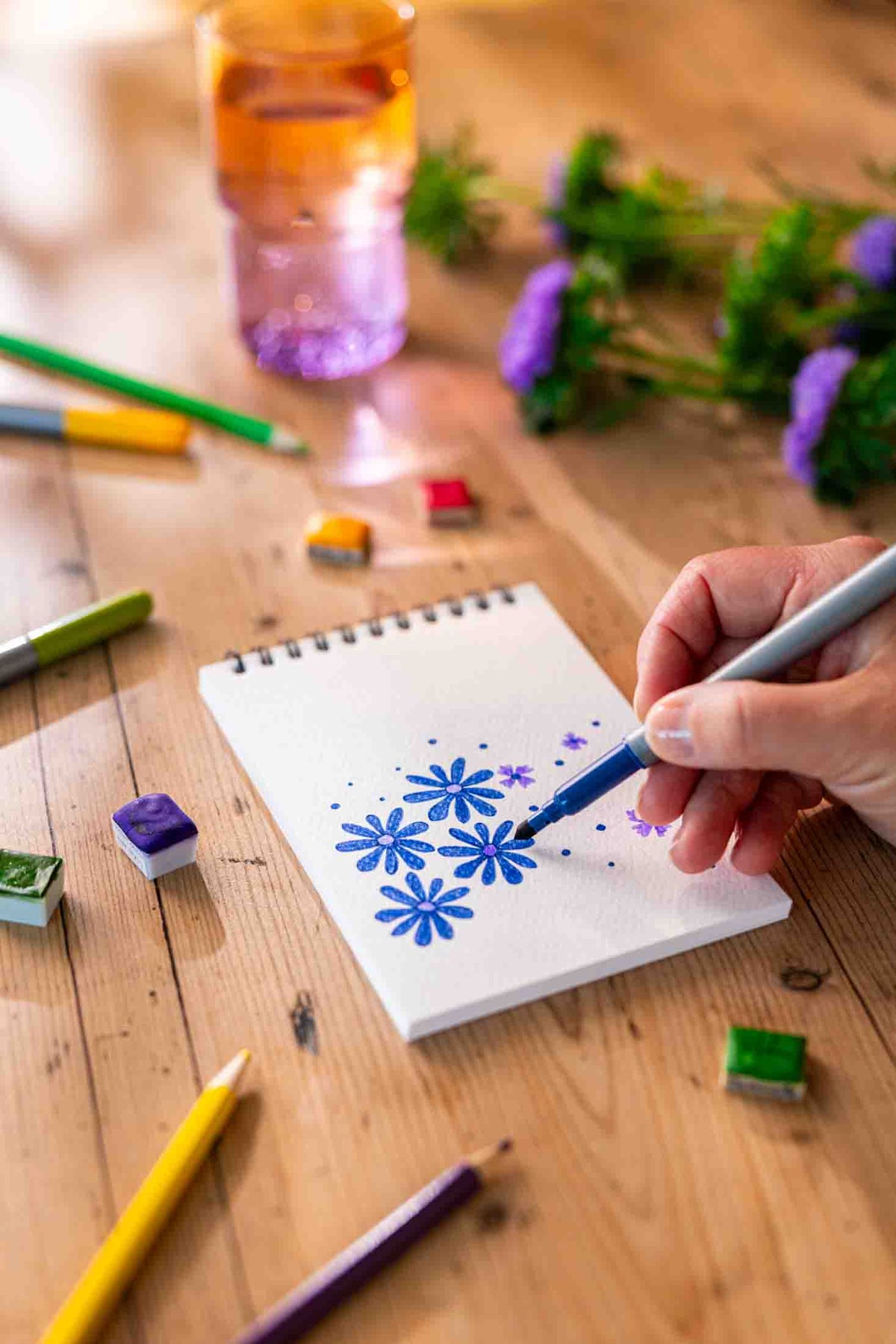 Carnet de coloriage ou de peinture « Jardin des muses » - A6