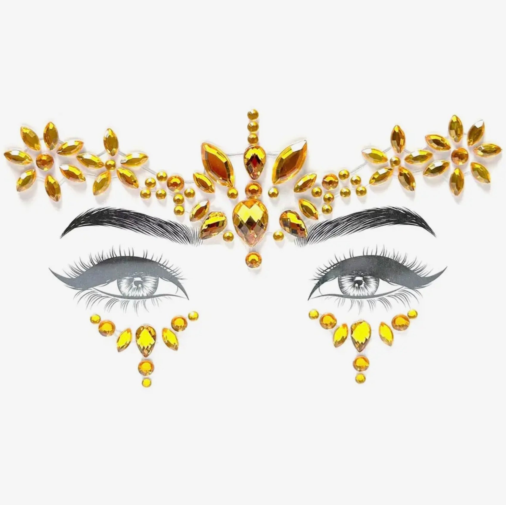 Strass autocollant - Gamme rouge et or (5 choix)