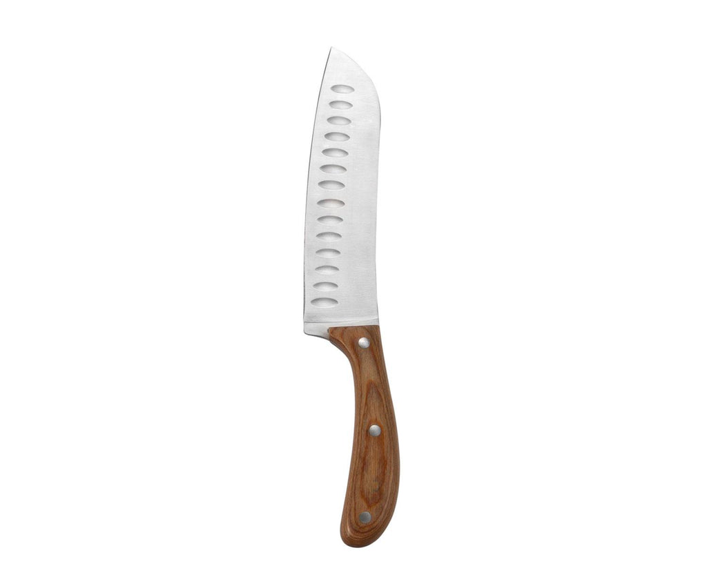 Set de 2 couteaux Santoku en acier inoxydable et manche en acacia