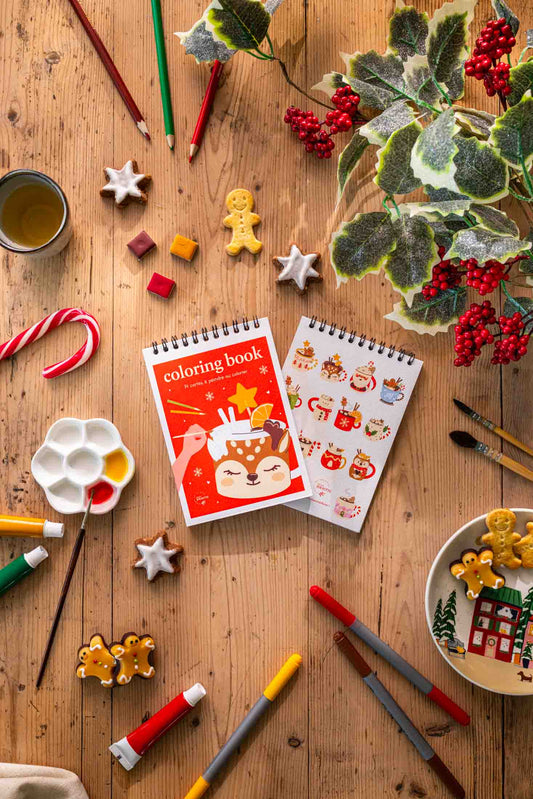 Carnet de coloriage ou de peinture « Noël gourmand » - A6