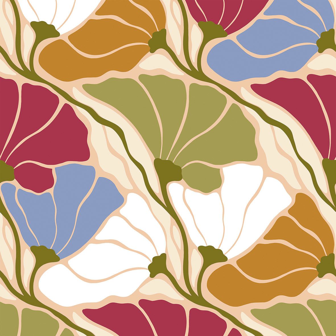 Serviettes en papier x20 - Décor floral