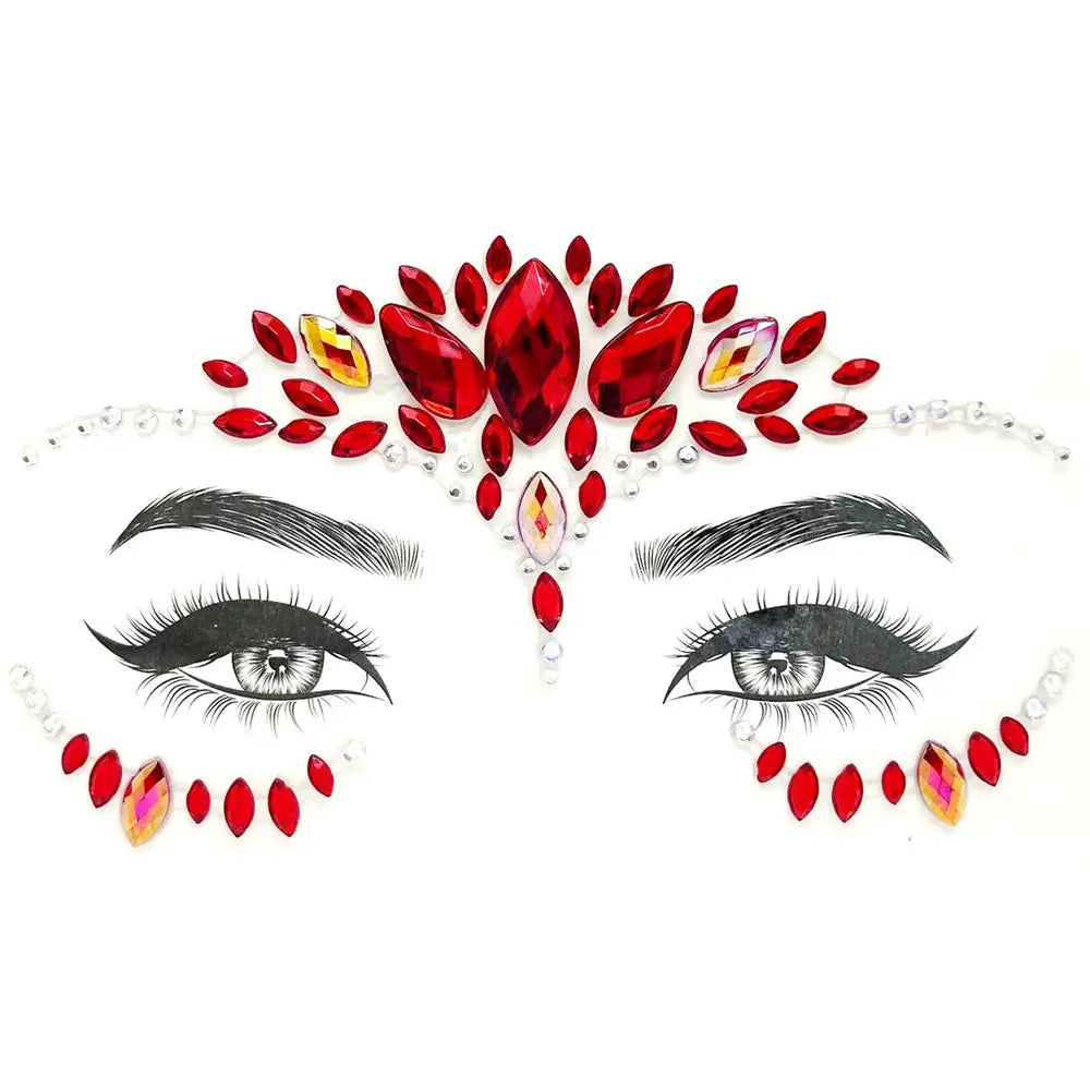 Strass autocollant - Gamme rouge et or (5 choix)