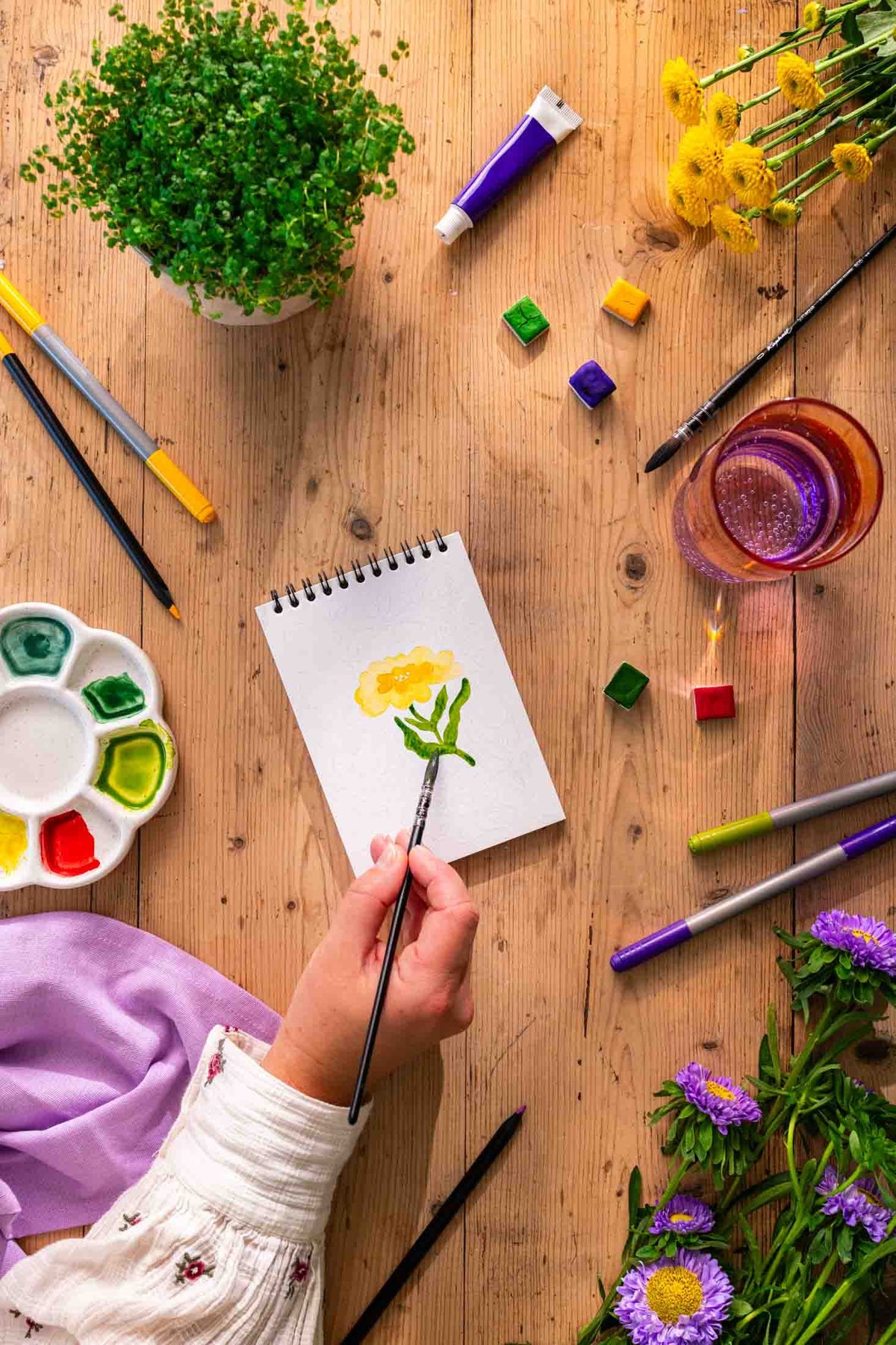 Carnet de coloriage ou de peinture « Jardin des muses » - A6