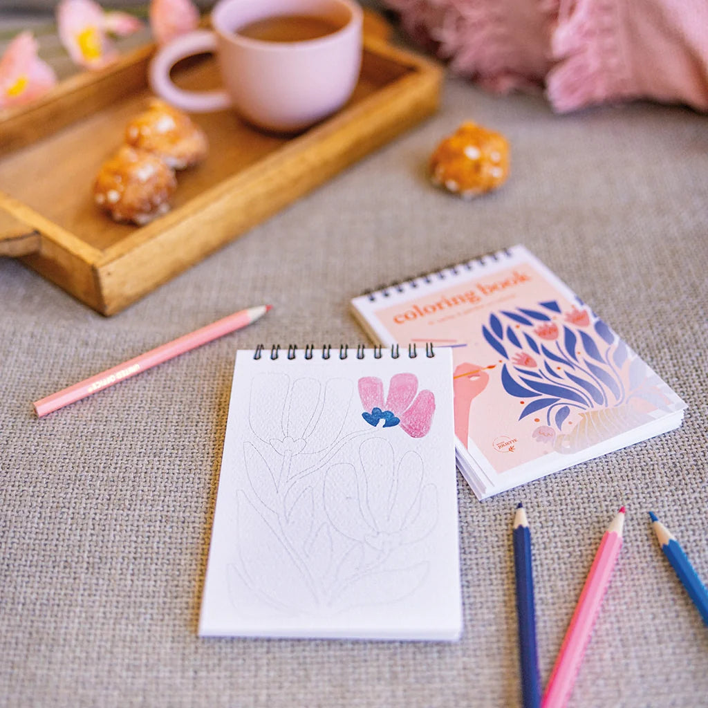 Carnet de coloriage ou de peinture « Floral #2 » - A6