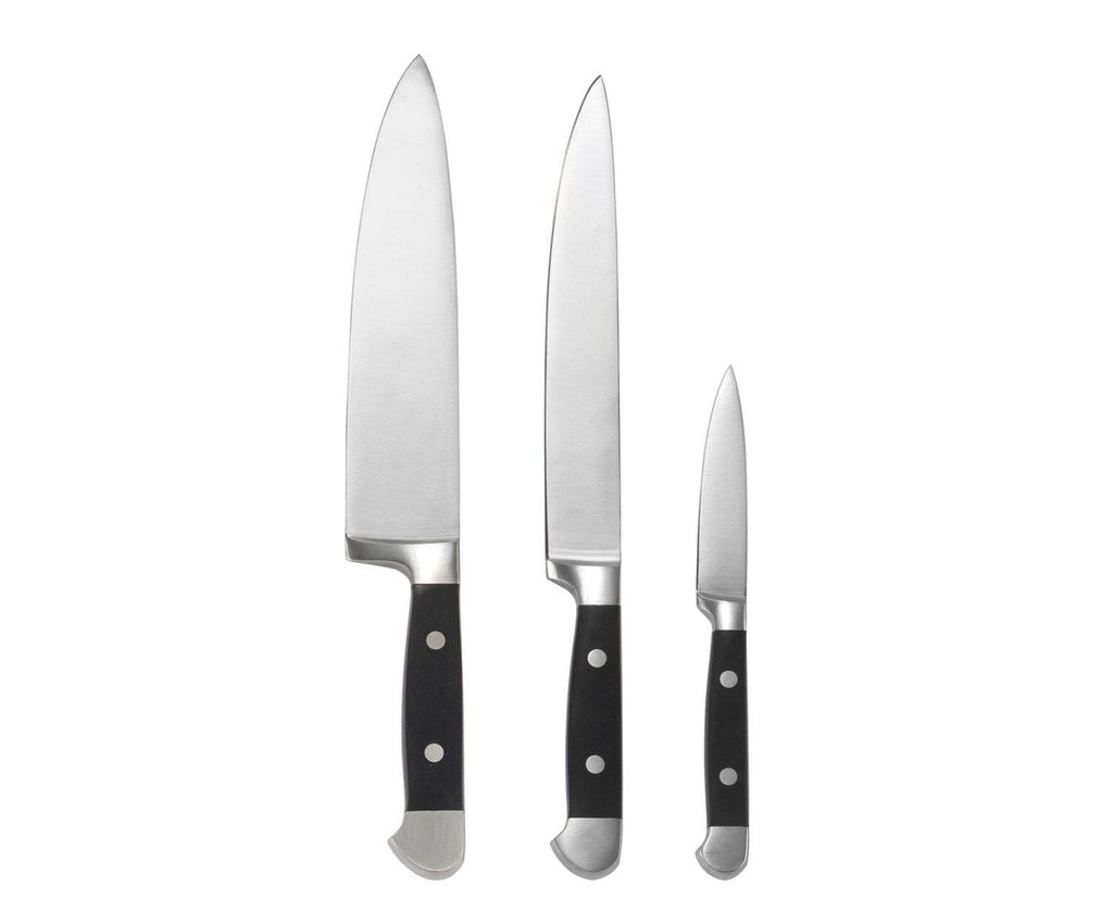 Set de 3 couteaux de cuisine en acier inoxydable