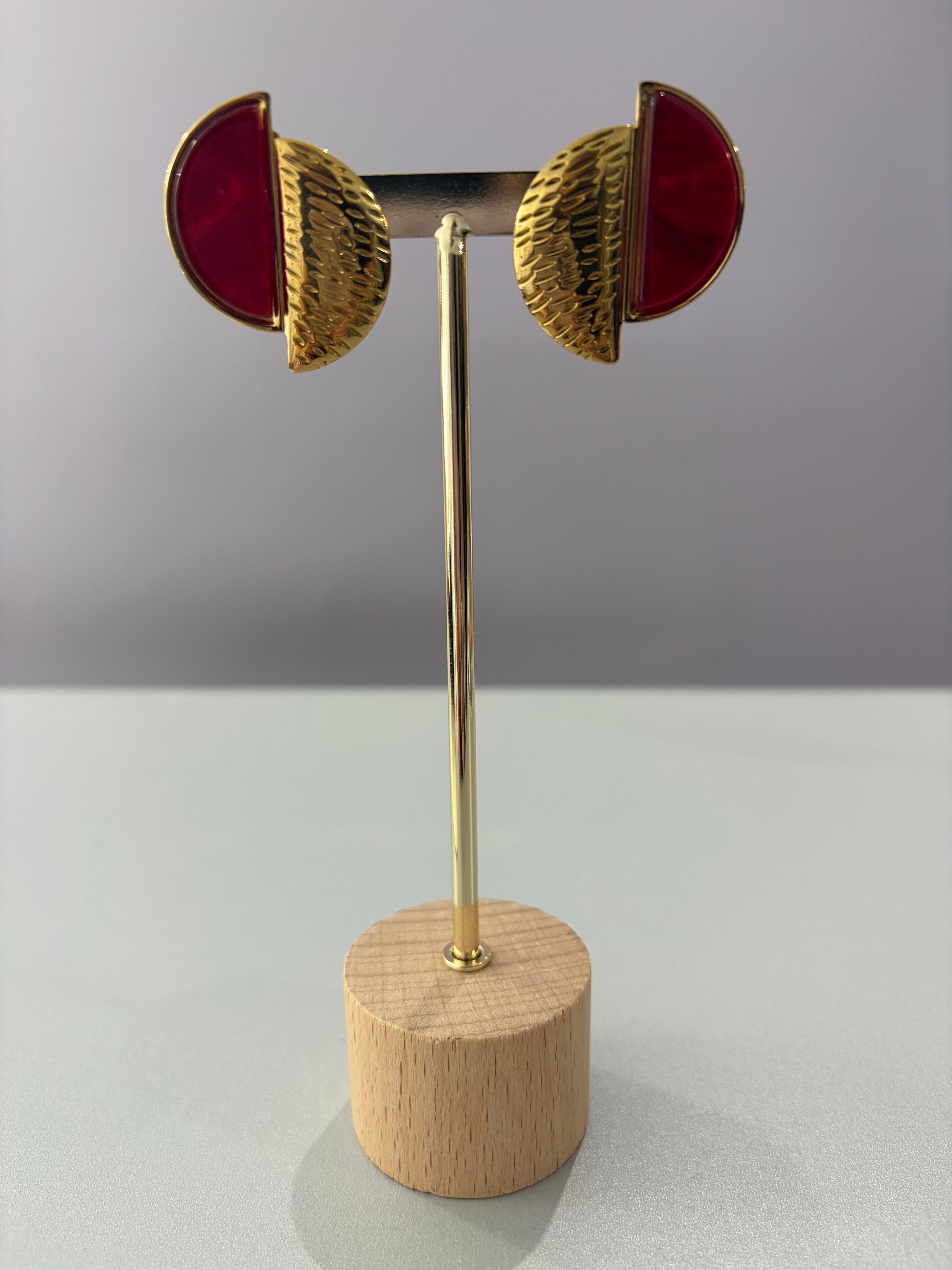 Boucles d’oreilles Afala - marron, rouge ou vert