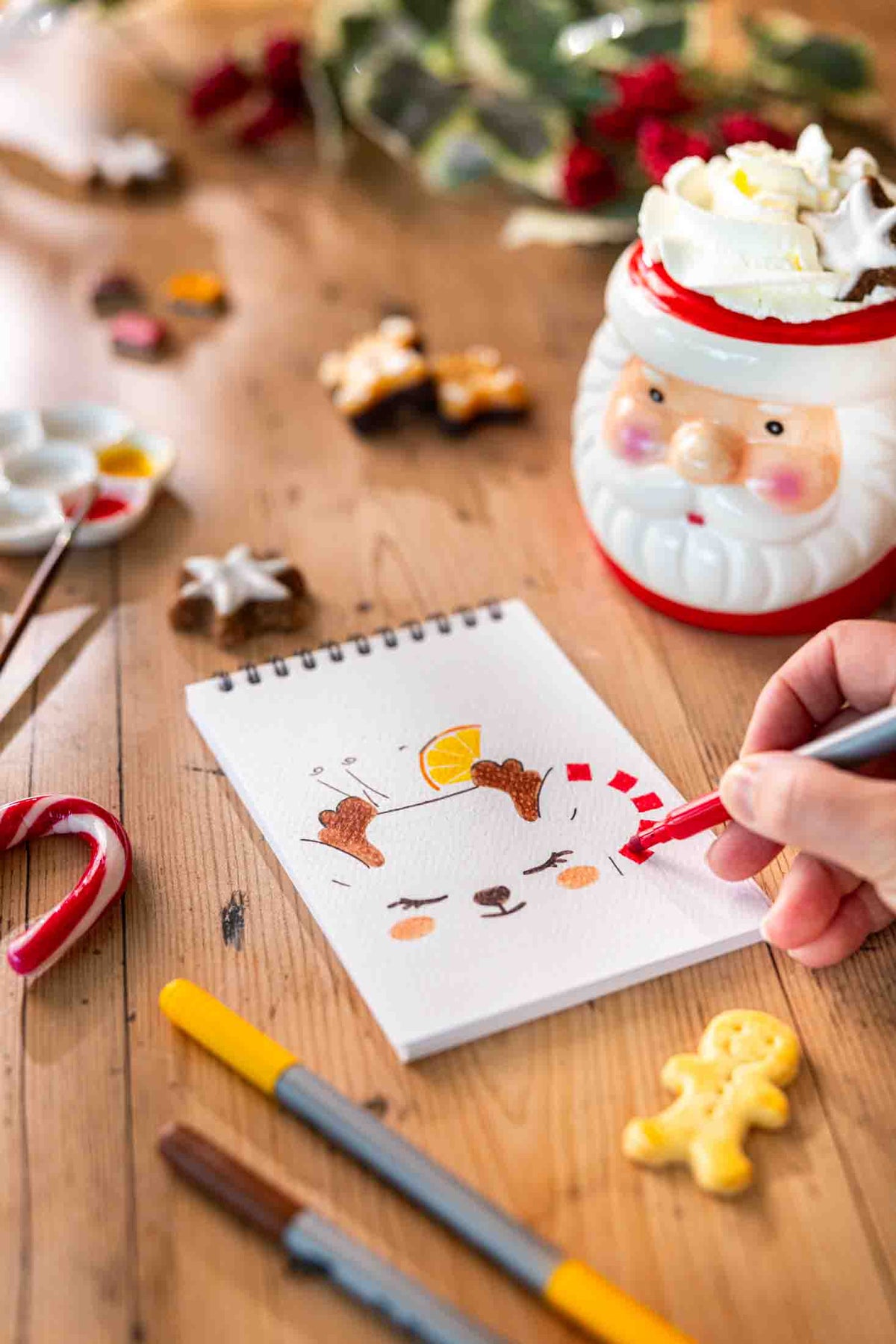 Carnet de coloriage ou de peinture « Noël gourmand » - A6