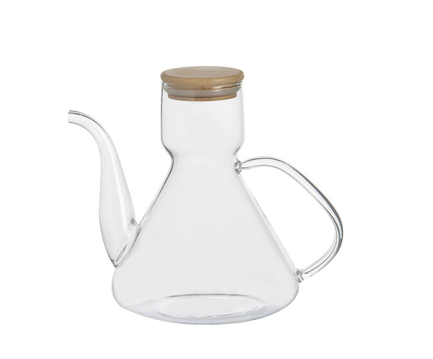 Huilier en verre borosilicaté avec couvercle en bambou – 500 ml