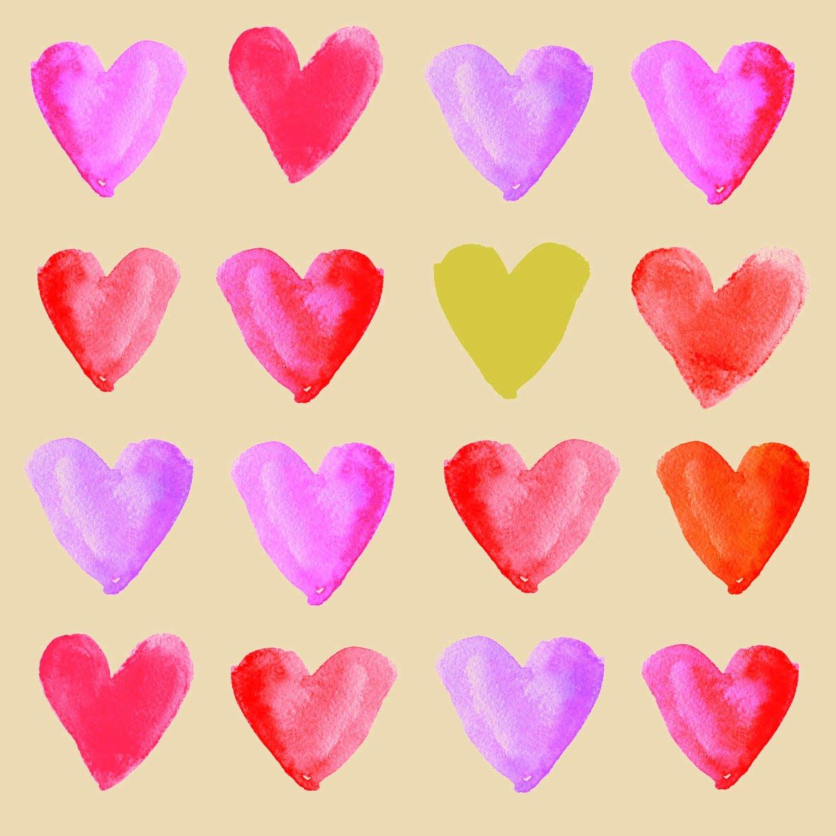 Serviettes en papier x20 - Color heart