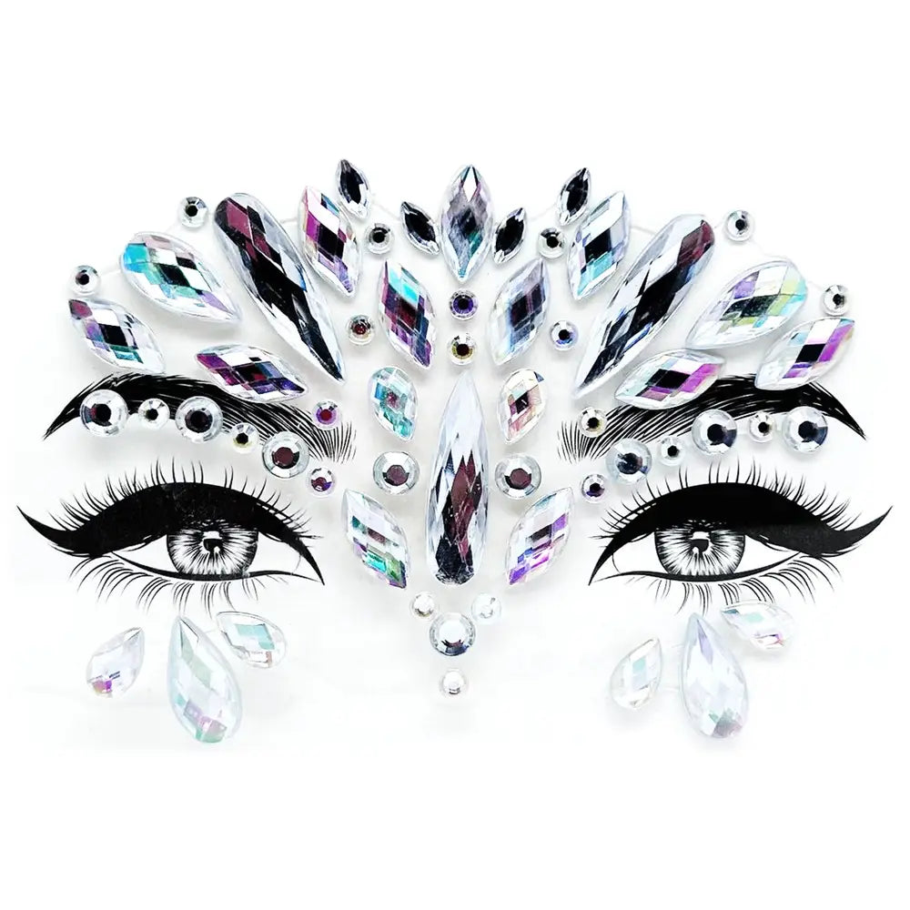 Strass autocollant - Gamme blanc argenté (3 choix)