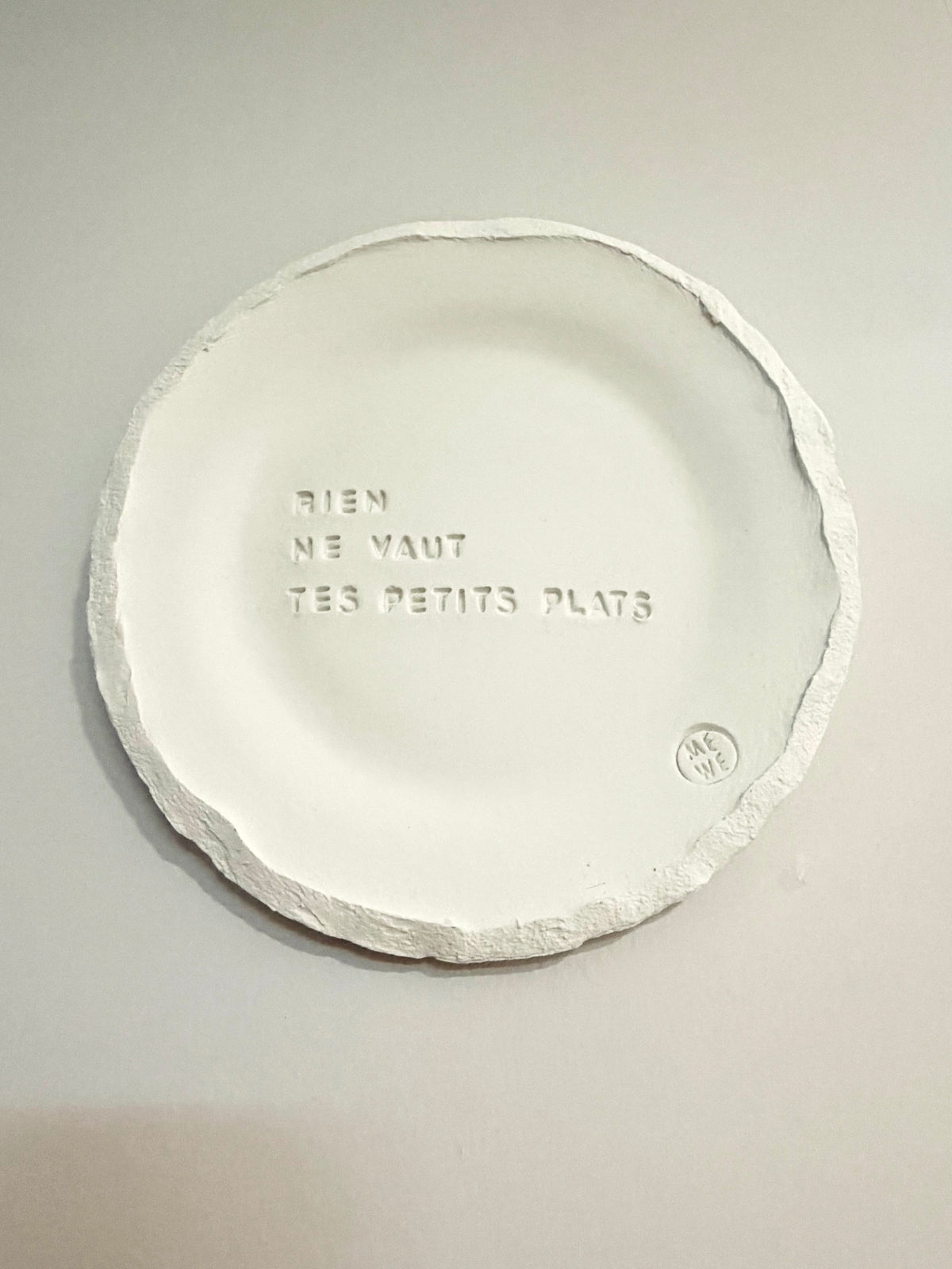 Assiette décorative en argile « Rien ne vaut tes petits plats » - à poser ou murale