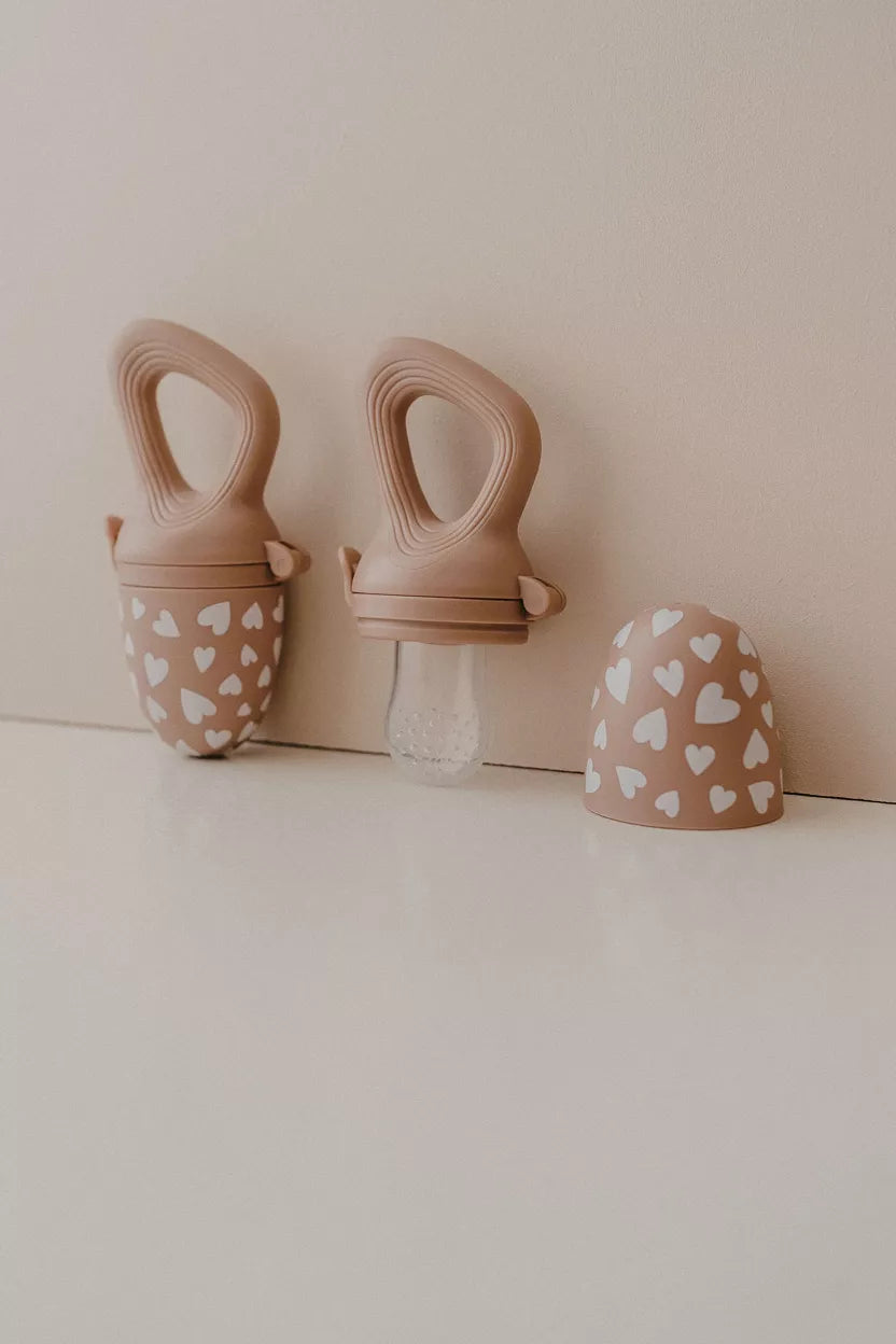 Tétine grignoteuse et hochet - Taupe rose