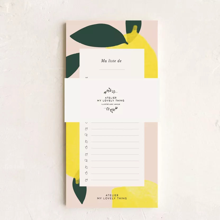 Bloc-notes « Zeste de citron »