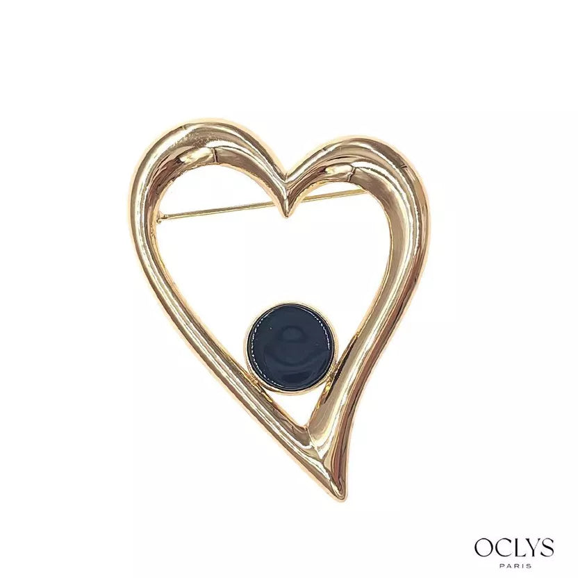 Broche « Badi » - rond noir