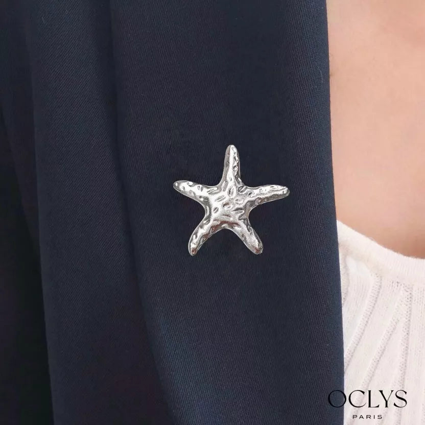 Broche étoile de mer « Ginki » - argentée